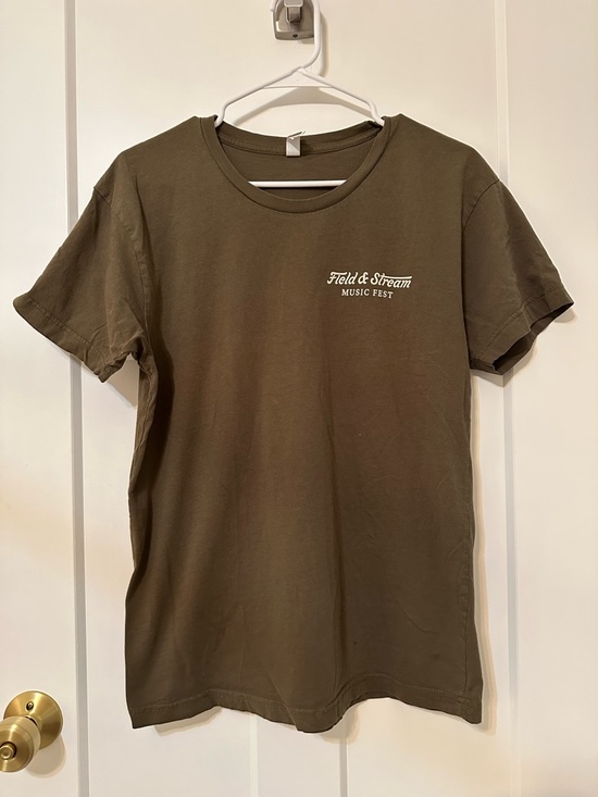 Field & Stream Olive Green Graphic Tee with Tan Print with camo - Picture 2 of 3
